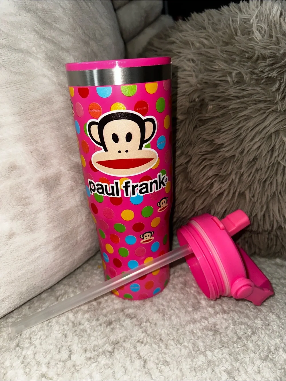 Paul Frank Pink Polka Dot & monkey graphic Tumbler